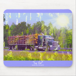 Tapis De Souris Logging Truck Highway Driving Art Mousepad