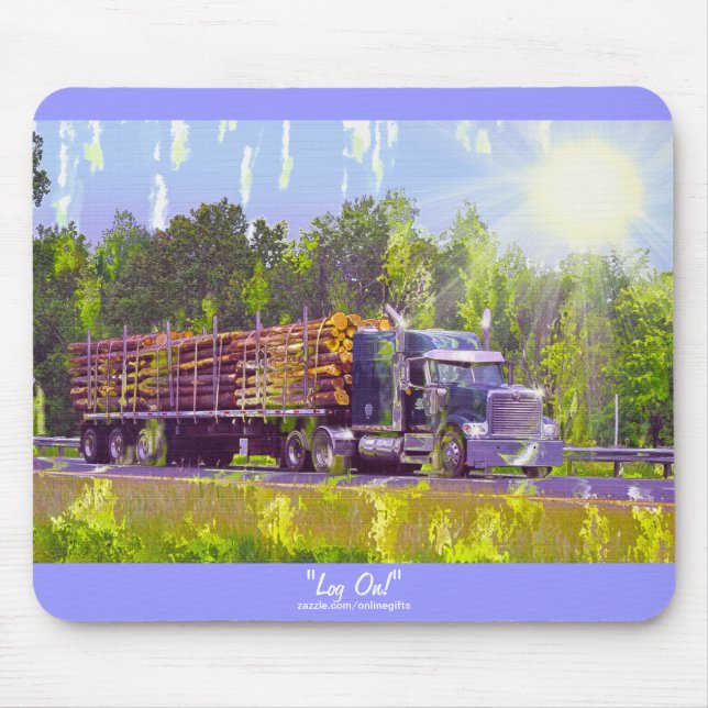 Tapis De Souris Logging Truck Highway Driving Art Mousepad (Devant)