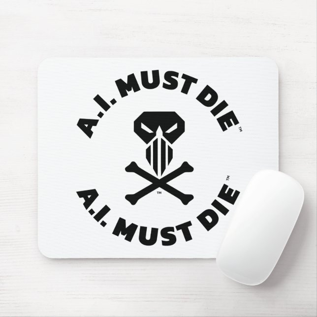 Tapis de souris Logo A.I. Must Die™ (Police Gras) (Avec souris)