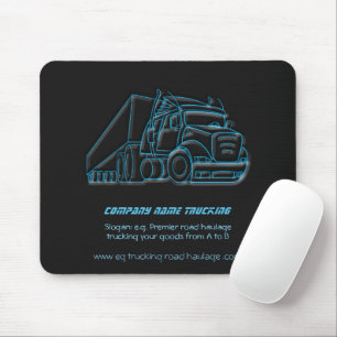 Tapis De Souris Logo bleu de la route Haulage Semi-camion
