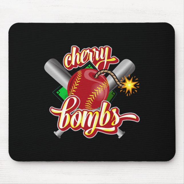 Tapis De Souris Logo Cherry Bombs Équipe Softll Correspondant Pour (Devant)
