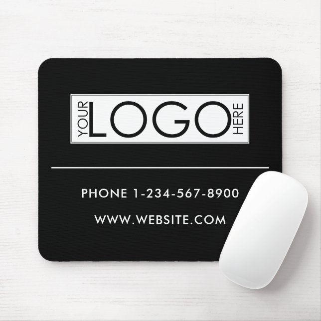 Tapis De Souris Logo Commercial Professionnel Coordonnées Simple (Avec souris)