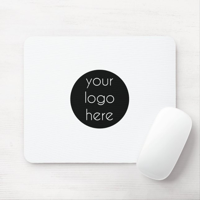 Tapis De Souris Logo d'affaires élégant blanc moderne (Avec souris)