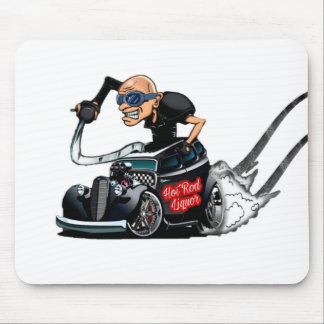 Tapis De Souris Logo de boisson alcoolisée de hot rod