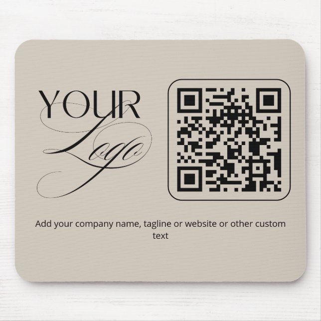 Tapis De Souris Logo de code QR texte personnalisé premium pastel  (Devant)