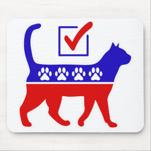 Tapis De Souris Logo de la fête du chat Feline Politique Grand Par
