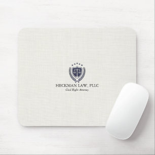 Tapis De Souris Logo de la justice à texture de ligne blanche
