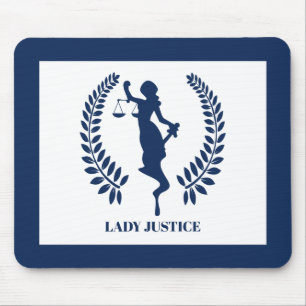 Tapis De Souris Logo de la justice de la dame bleue Pad de souris