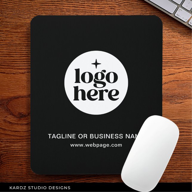 Tapis De Souris Logo de l'entreprise Black Business en texte perso (Créateur téléchargé)