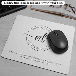 Tapis De Souris Logo de l'entreprise Monogramme simple Initiales B