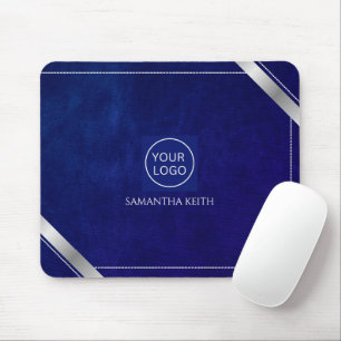 Tapis De Souris Logo de l'entreprise Royal Blue Leather 2025 Custo