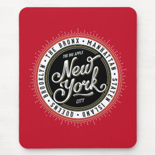 Tapis De Souris Logo de New York en rouge, noir et blanc