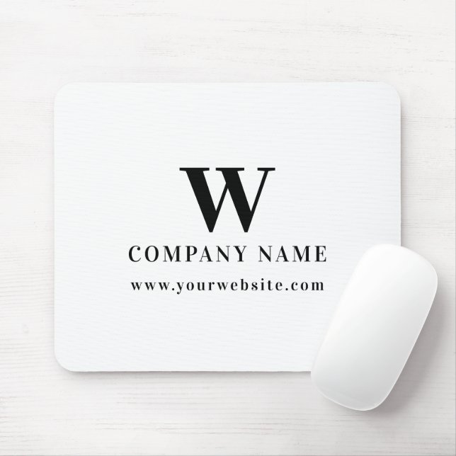 Tapis De Souris Logo de société professionnel monogramme nom site  (Avec souris)