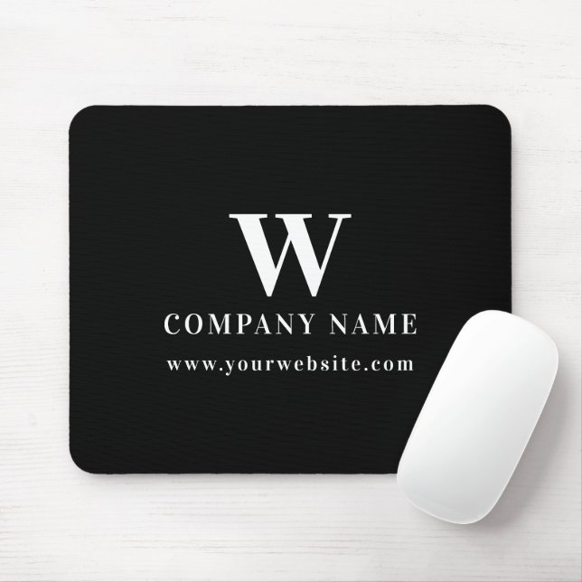 Tapis De Souris Logo de société professionnel monogramme nom site  (Avec souris)