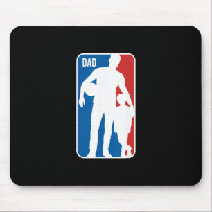 Tapis De Souris Logo de sports Papa Croquis silhouette père fils F