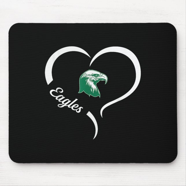 Tapis De Souris Logo de Thatcher Eagles Slogan demi-coeur (Devant)