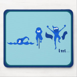 Tapis De Souris logo de Tri Toon dans le bleu pour le mousepad
