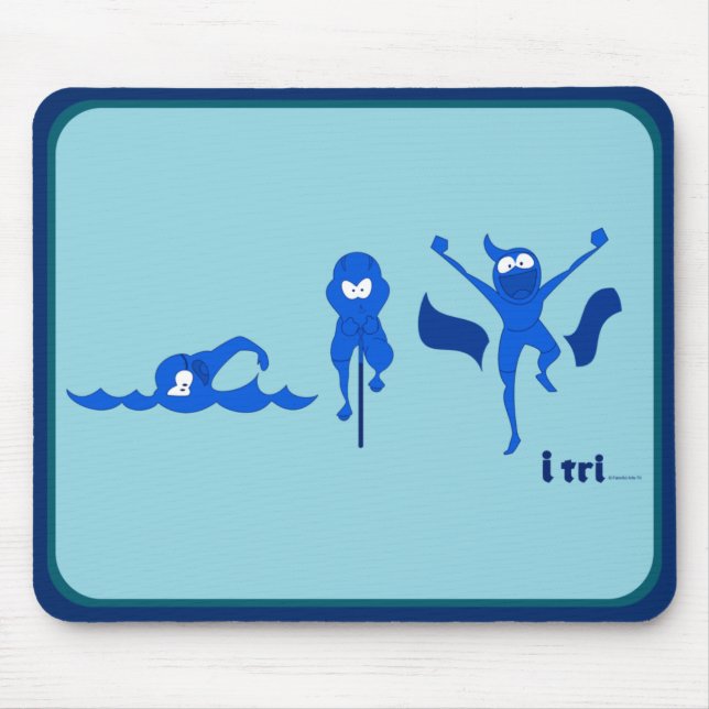 Tapis De Souris logo de Tri Toon dans le bleu pour le mousepad (Devant)