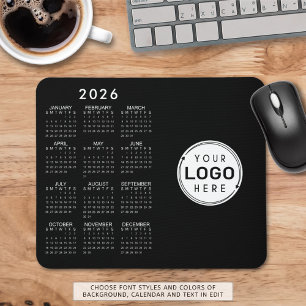 Tapis De Souris Logo d'entreprise 2026 Calendrier Couleurs personn