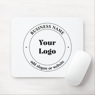 Tapis De Souris Logo d'entreprise et texte promotionnel   Blanc