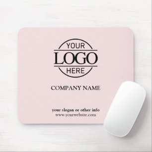Tapis De Souris Logo d'entreprise personnalisé moderne Blush Pink
