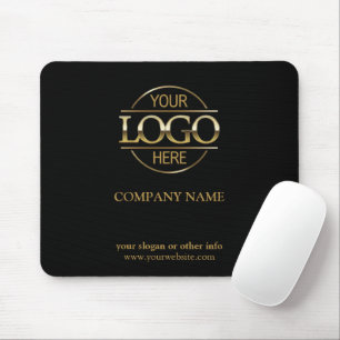 Tapis De Souris Logo d'entreprise promotionnel noir personnalisé