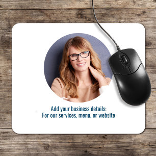 Tapis De Souris Logo d'entreprise Simple minimaliste noir et blanc