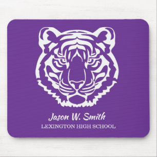 Tapis De Souris Logo des Tigres Violets Masque de l'école