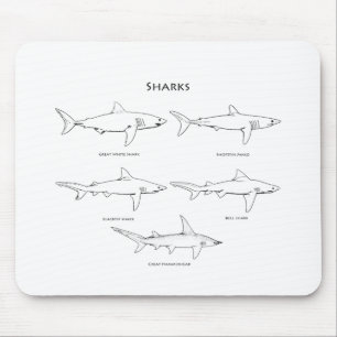 Tapis De Souris Logo d'espèces de requins
