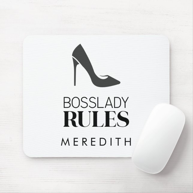 Tapis De Souris Logo du Boss Lady Rules personnalisé (Avec souris)