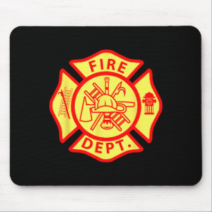 Tapis De Souris Logo du département des pompiers Symbole uniforme 