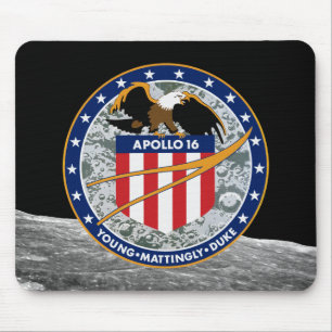 Tapis De Souris Logo du patch de mission Apollo 16 NASA