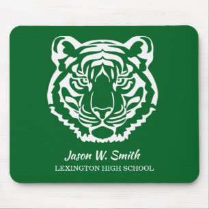 Tapis De Souris Logo École Mascotte Tigres Verts