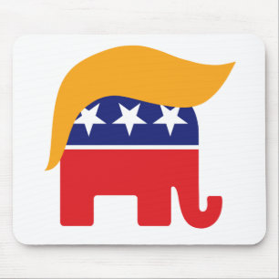 Tapis De Souris Logo éléphant GOP cheveux de Donald Trump
