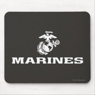 Tapis De Souris Logo empilé USMC - Blanc