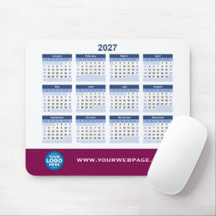 Tapis de souris Logo Entreprise Calendrier 2027