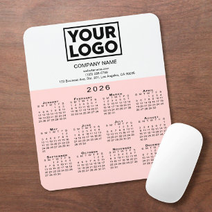 Tapis De Souris Logo et texte de la société du calendrier 2026 Ros
