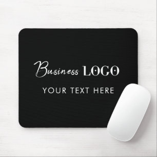 Tapis De Souris Logo et texte professionnel de l'entreprise Black