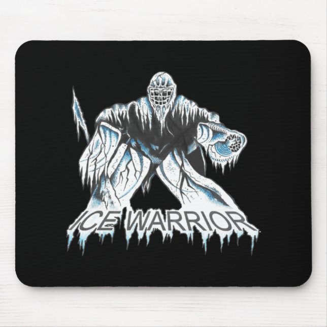 Tapis De Souris Logo graphique du gardien de but de hockey Ice War (Devant)