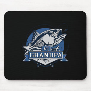 Tapis De Souris Logo pêche papy numéro 1 tendance