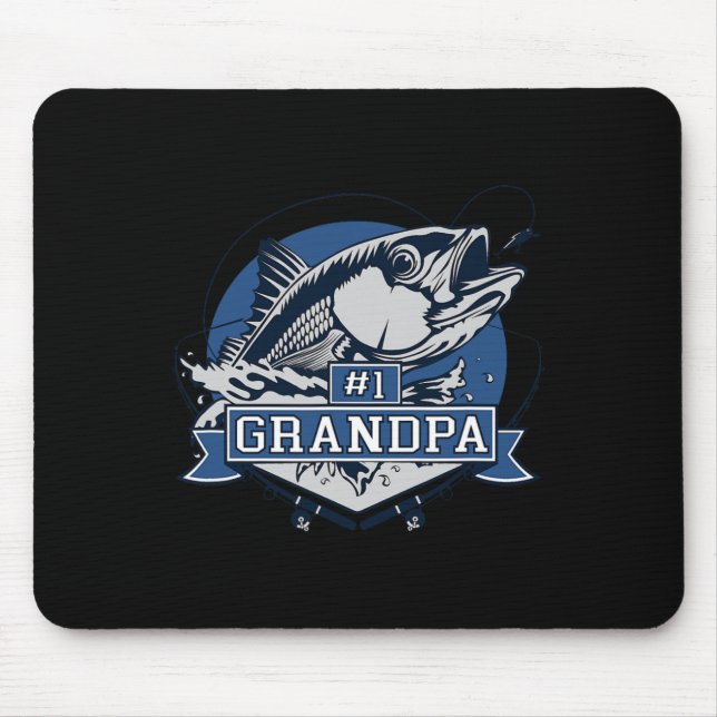 Tapis De Souris Logo pêche papy numéro 1 tendance  (Devant)
