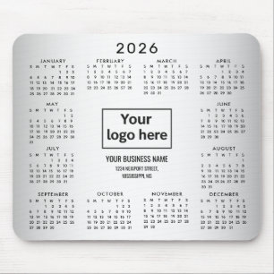 Tapis De Souris Logo personnalisé Blurred Grey Arrière - plan Cale