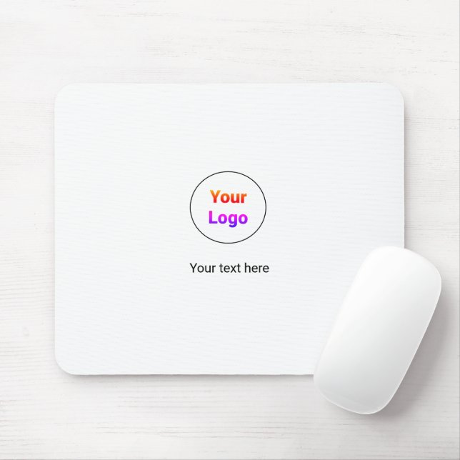 Tapis De Souris Logo personnalisé simple et élégant ici société (Avec souris)