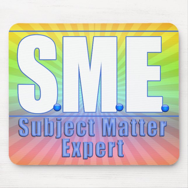 TAPIS DE SOURIS LOGO PME OBJET EXPERT BLANC/BLEU (Devant)