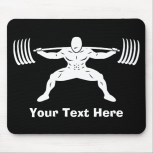 Tapis De Souris Logo Power Squat "POWER LIFTING" - Personnalisable