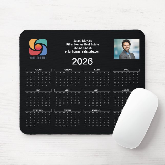 Tapis De Souris Logo professionnel personnalisé 2026 Calendrier no (Avec souris)