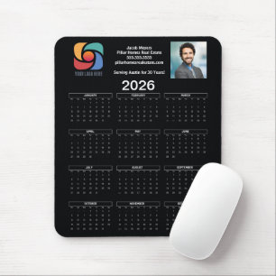 Tapis De Souris Logo professionnel personnalisé Black 2026 Calendr