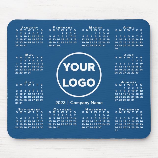 Tapis De Souris Logo simple 2023 Calendrier Business sur Blue (Devant)