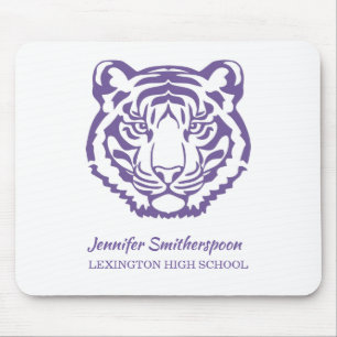 Tapis De Souris Logo Tigres Violets Masque de l'école