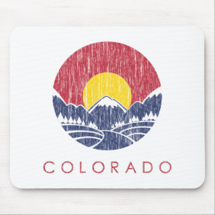 Tapis De Souris Logo vintage de coucher du soleil du Colorado de